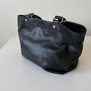 Bally Leather Black Womens Rare Vintage Shoulder Bag Gold Strap